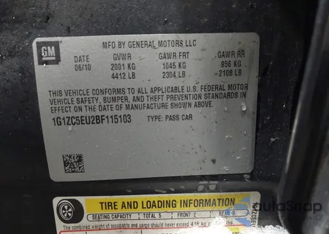 2011 Chevrolet Malibu 1Lt z USA, uszkodzony, nr VIN 1G1ZC5EU2BF115103